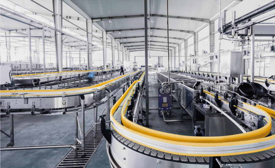 Automação e linha de produção industrial
